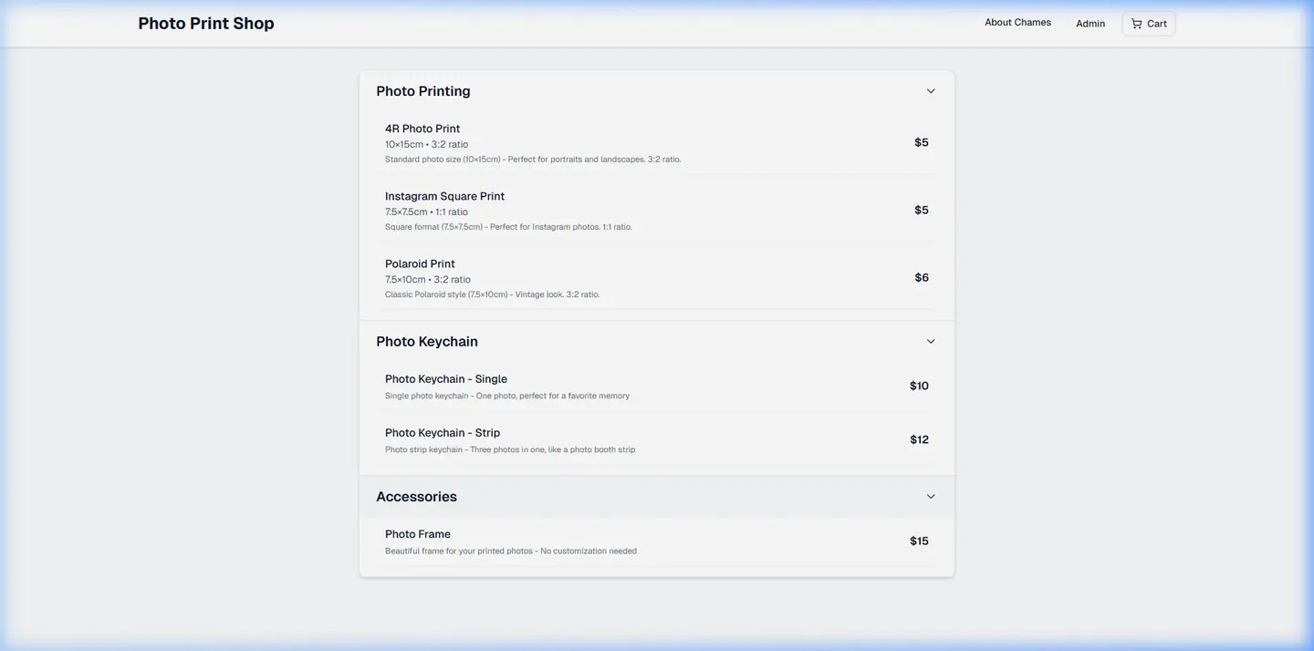 Photo Printing Order System